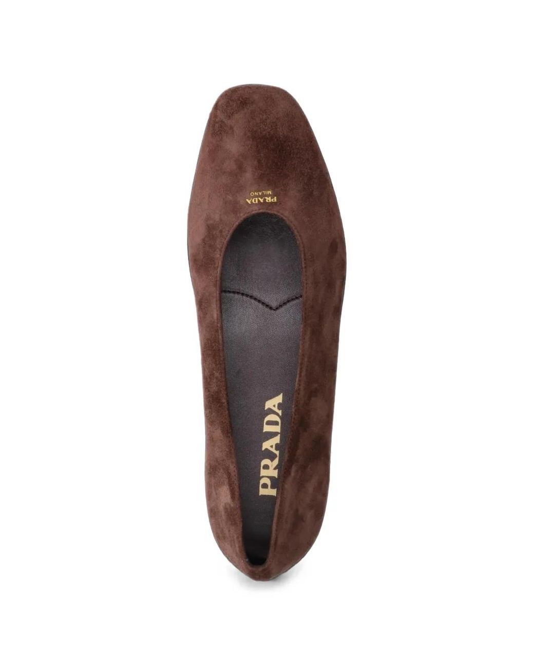 Ballerines En Daim Prada en coloris Brown