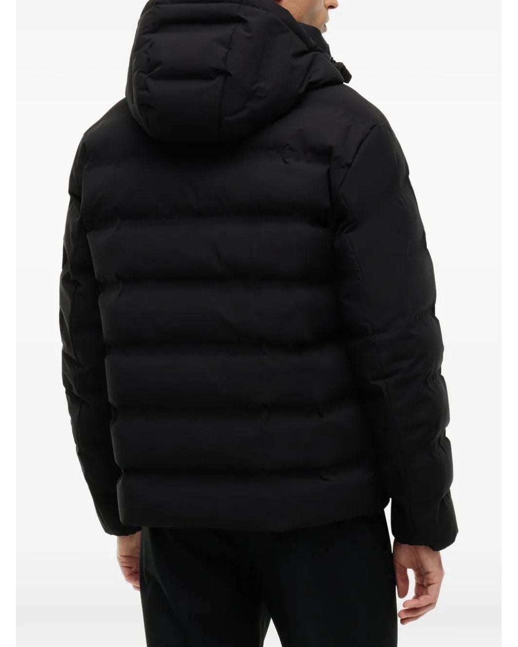 Tommy Hilfiger Black Quilted Hooded Down Jacket for men