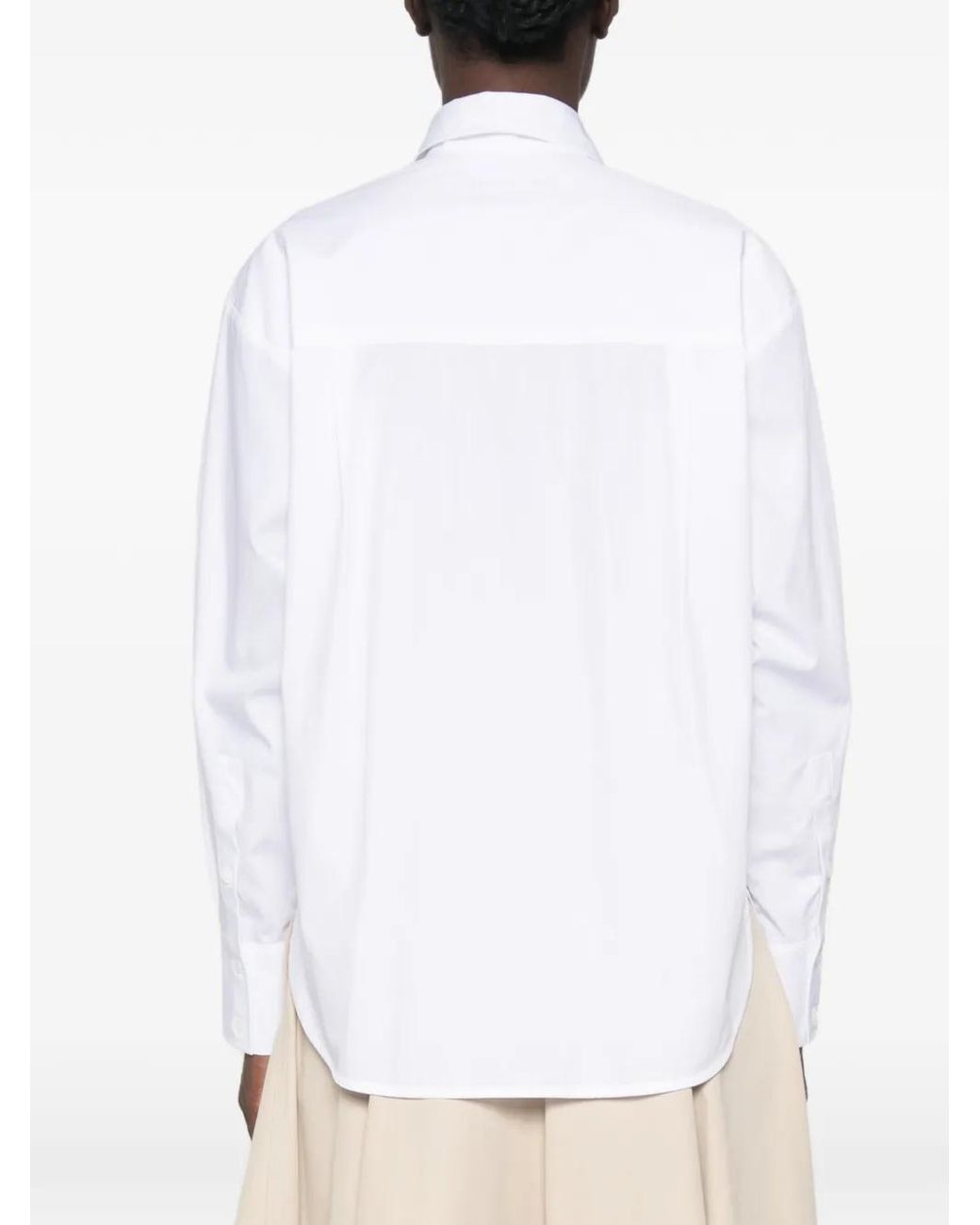 Ermanno Scervino White Embroidered-Floral Long-Sleeves Shirt