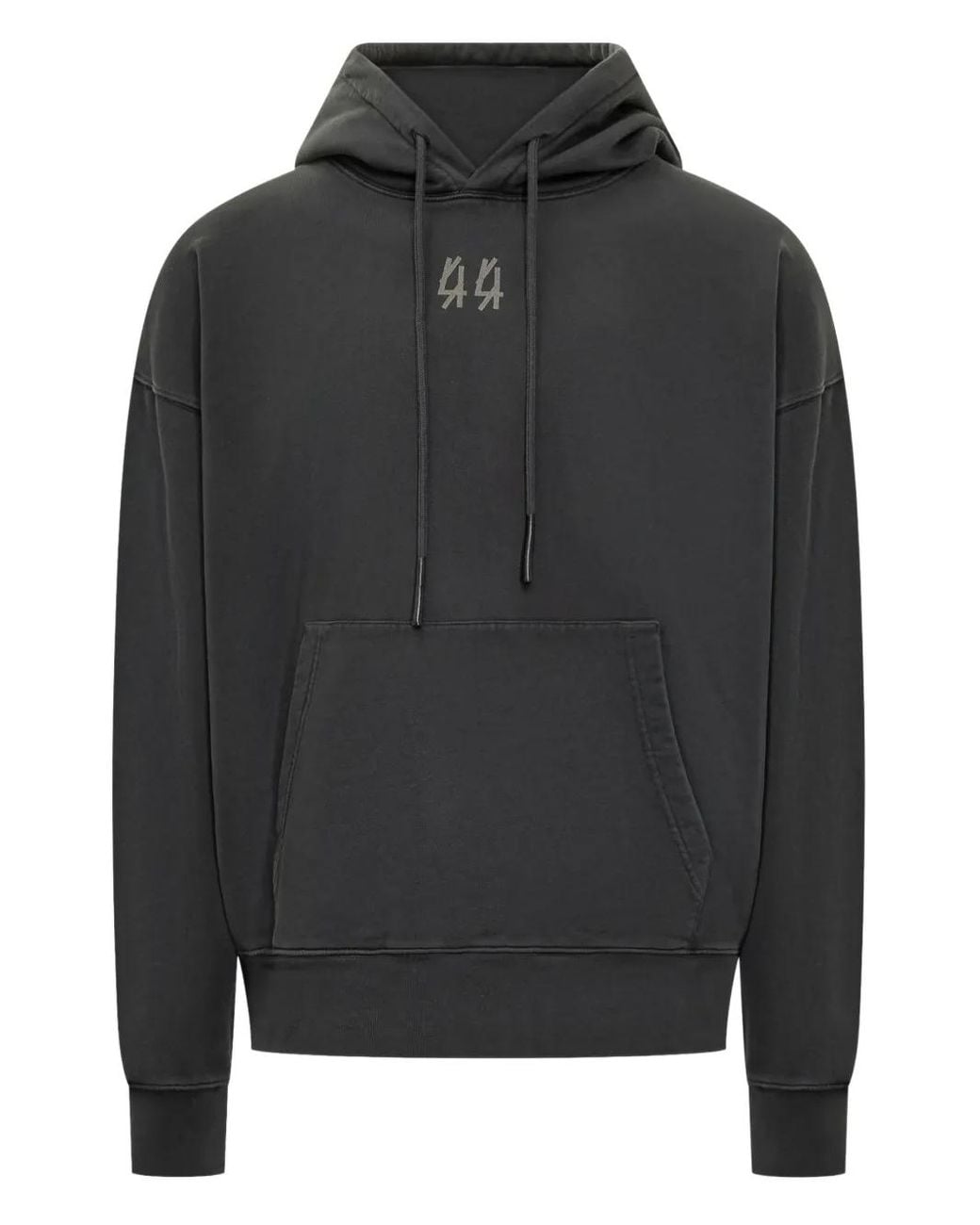 44 Label Group Gray Logo-Print Hoodie for men