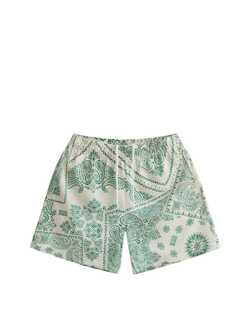 Bravest Studios Green Paisley-Print Track Shorts for men