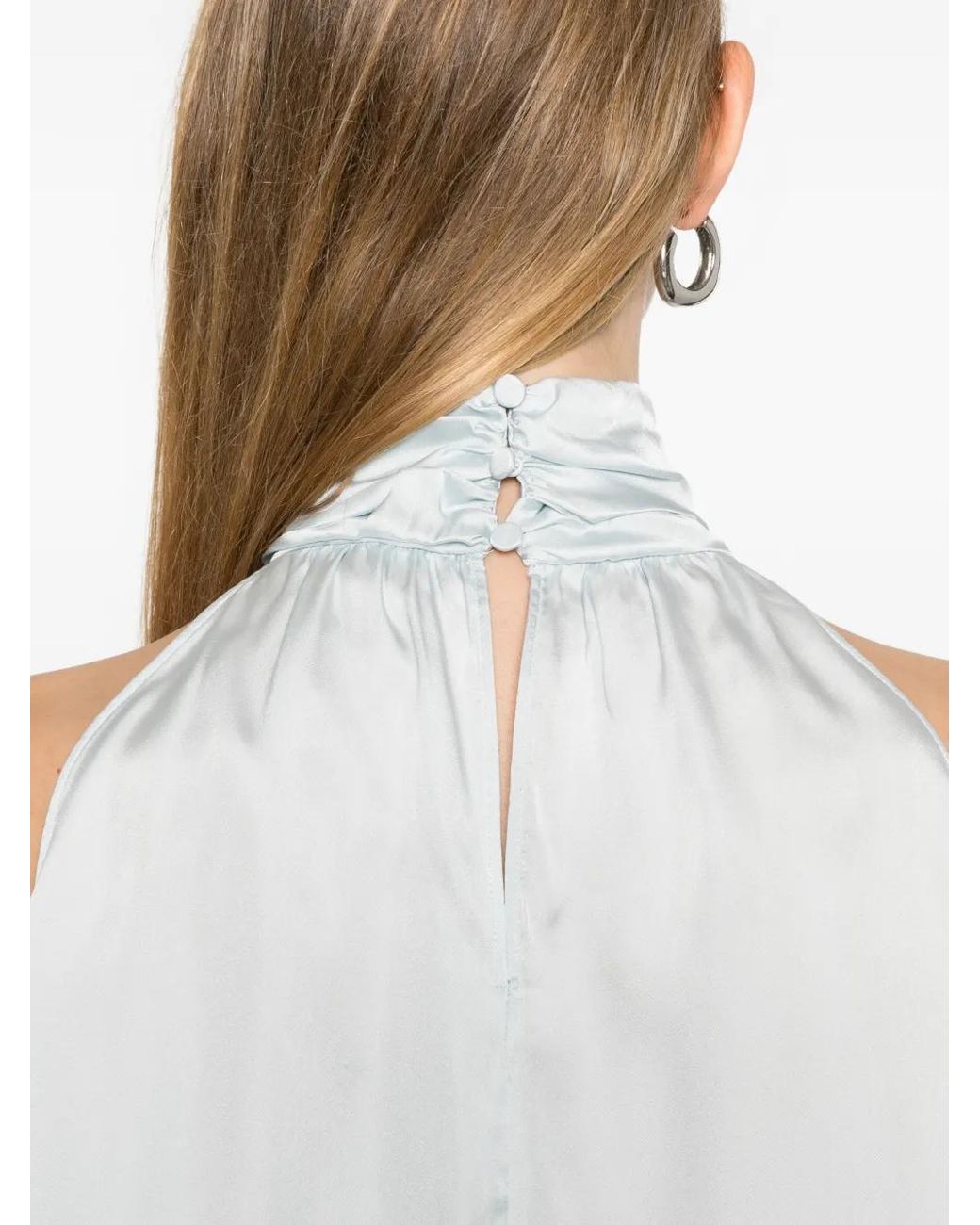 Anine Bing White Collared Sleeveless Top
