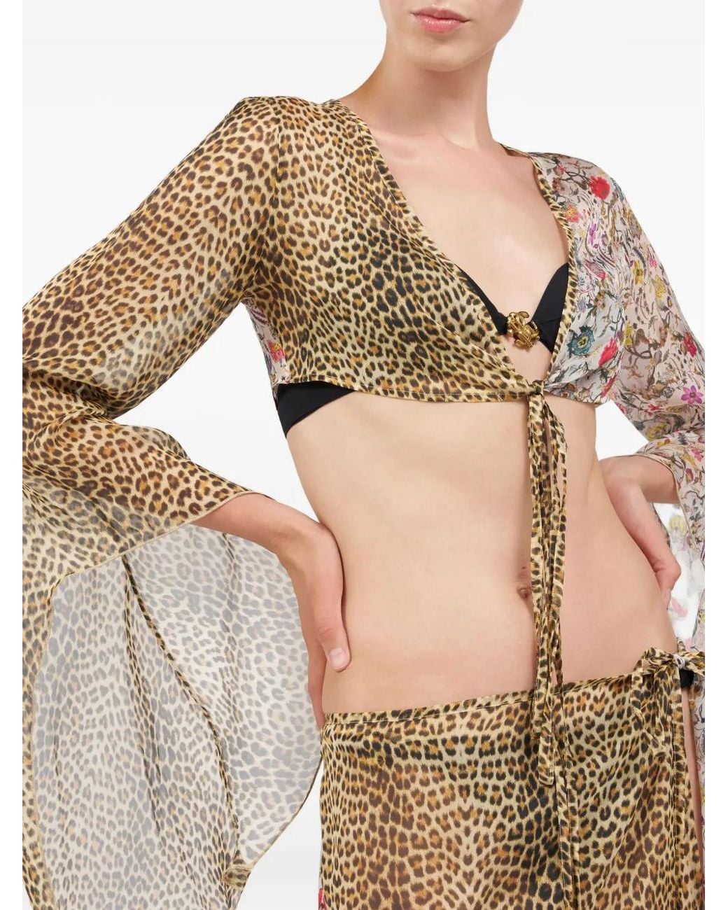Roberto Cavalli White Haut Baby Jaguar En Soie