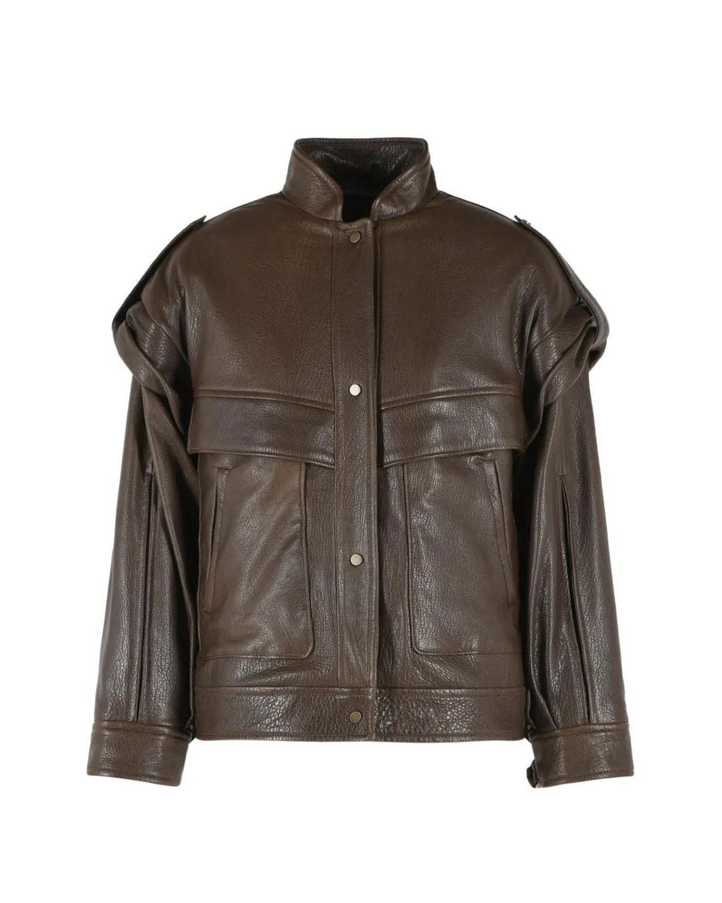 Salvatore Santoro Brown Leather Bomber Jacket