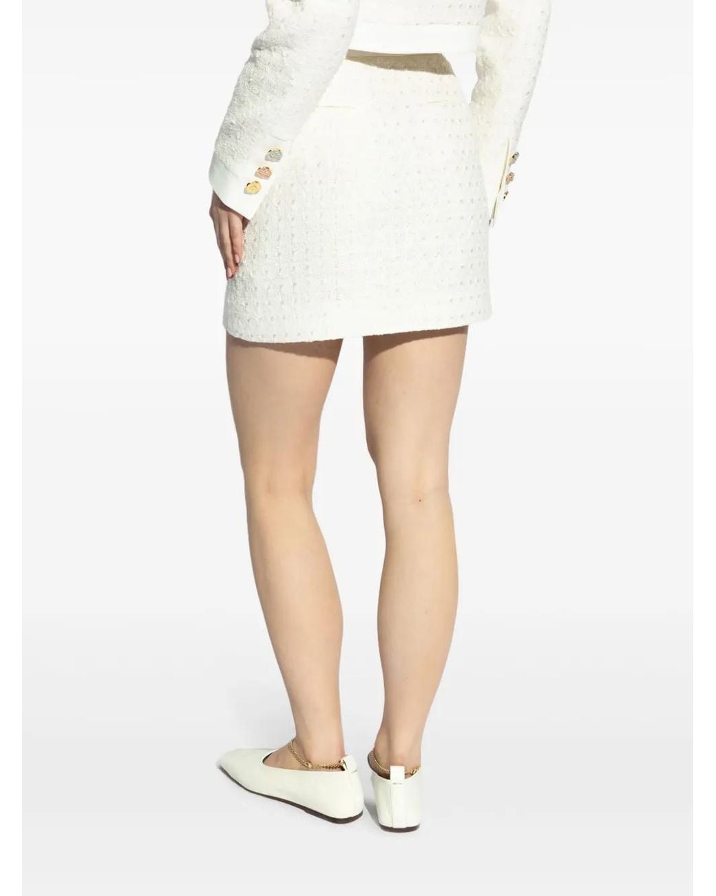 Casablanca White High-Waisted Cotton Mini Skirt