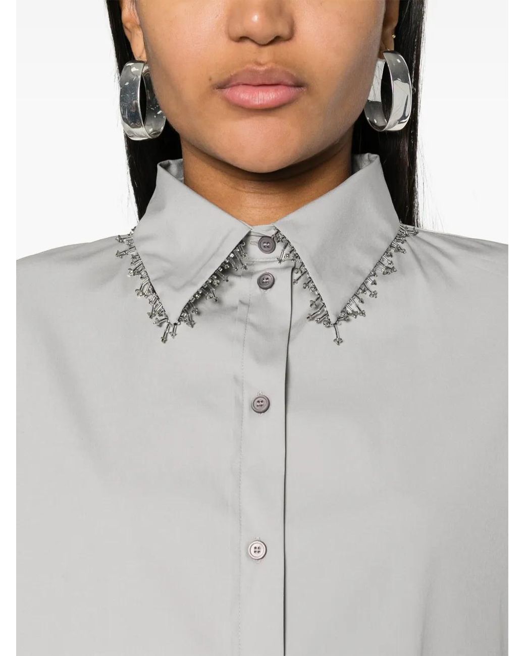 Fabiana Filippi Gray Flared Shirt Dress