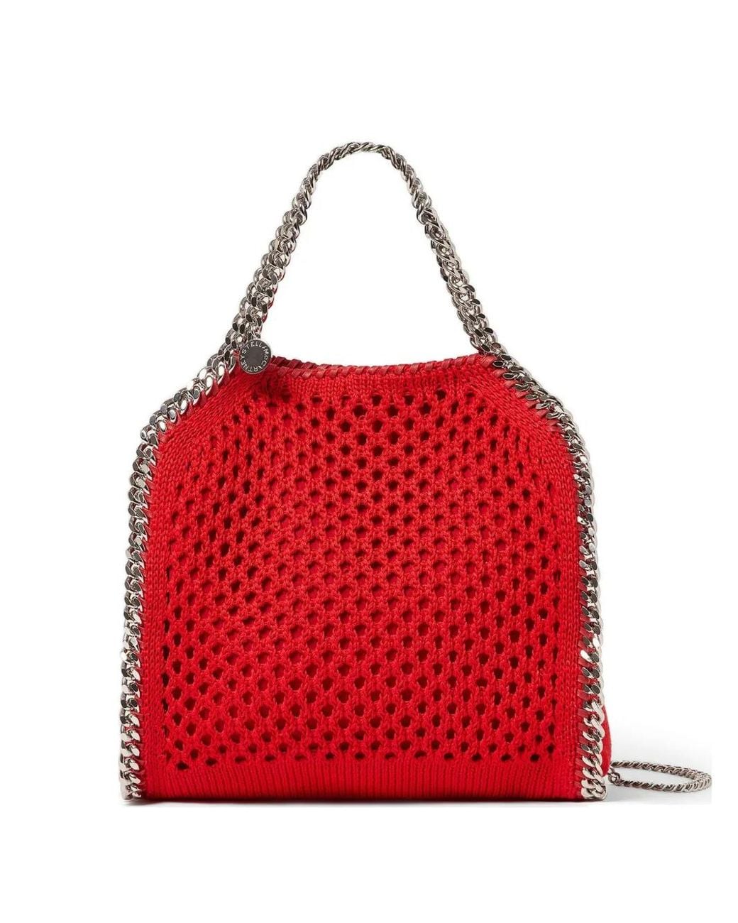 Stella McCartney Red Falabella Mini Mesh Tote Bag