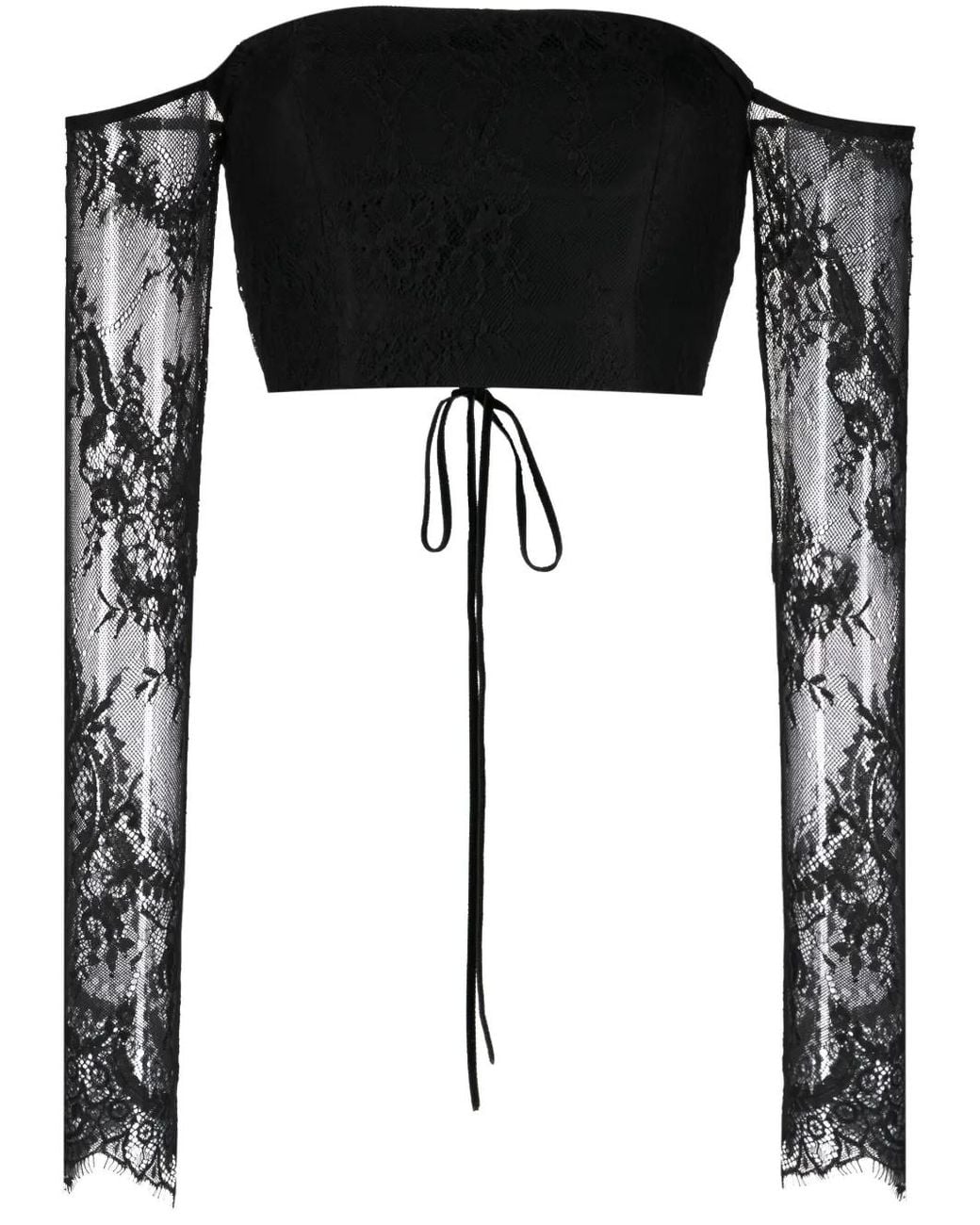 Macgraw Black Jealousy Laced Cropped Top