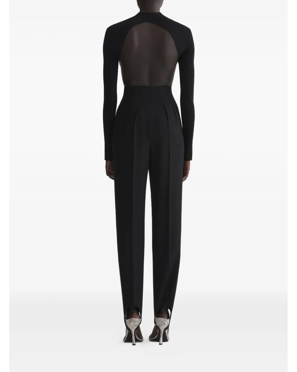 Mugler Stirrup Geplooide Broek in het Black