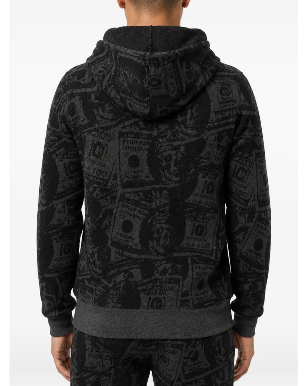 Philipp Plein Black Hoodie À Imprimé Graphique for men