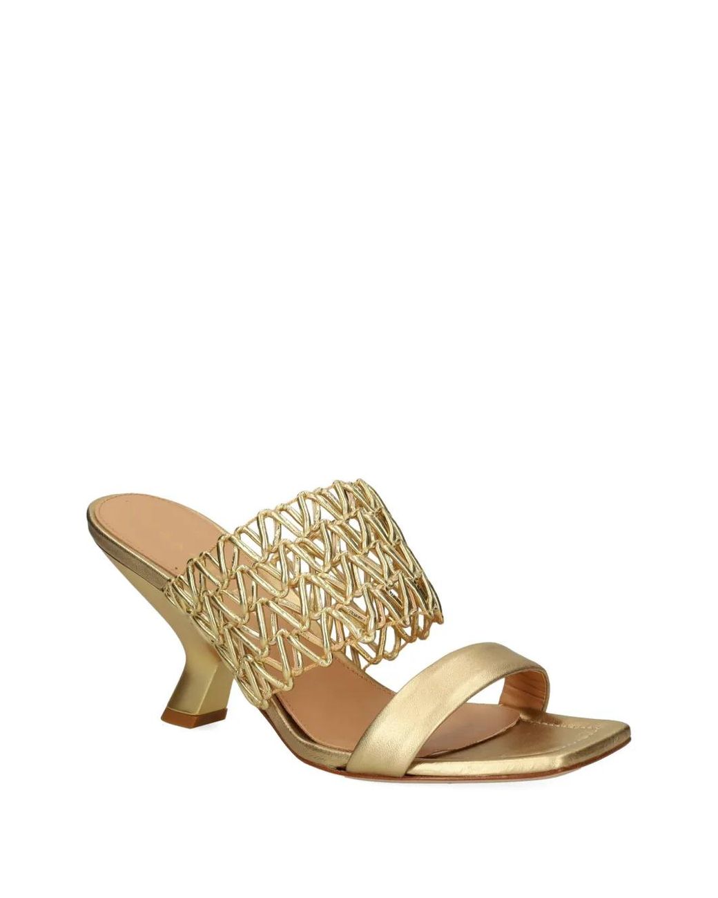 Chantal Metallic Square-Toe Sandals