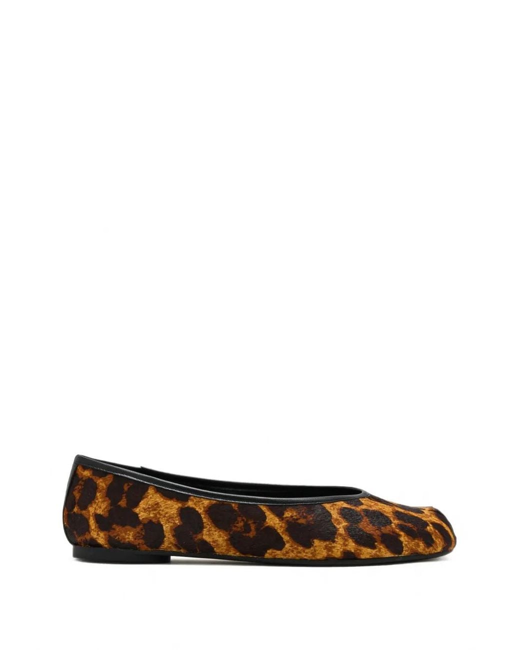 SCHUTZ SHOES White Yummi Leopard-Print Split-Toe Ballet Flats