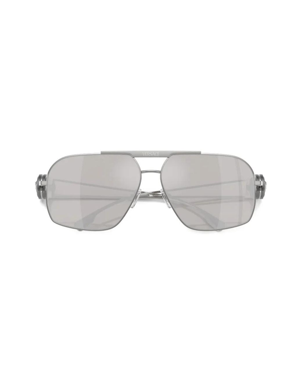 Versace Gray Medusa Pilot-Frame Sunglasses for men