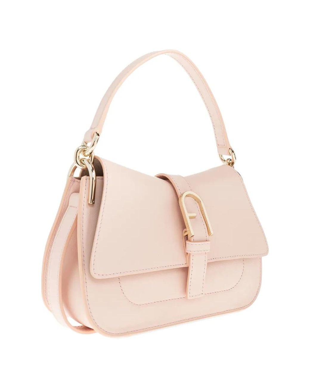 Furla Pink Mini Flow Buckle Leather Tote Bag