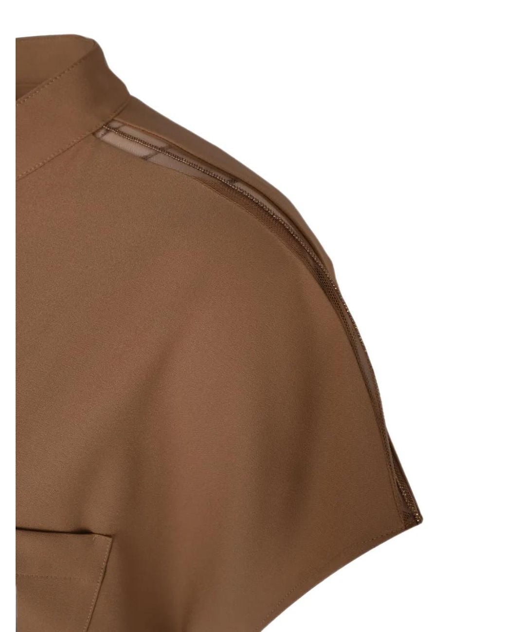 Fabiana Filippi Brown Sleeveless Patch-Pocket Jacket