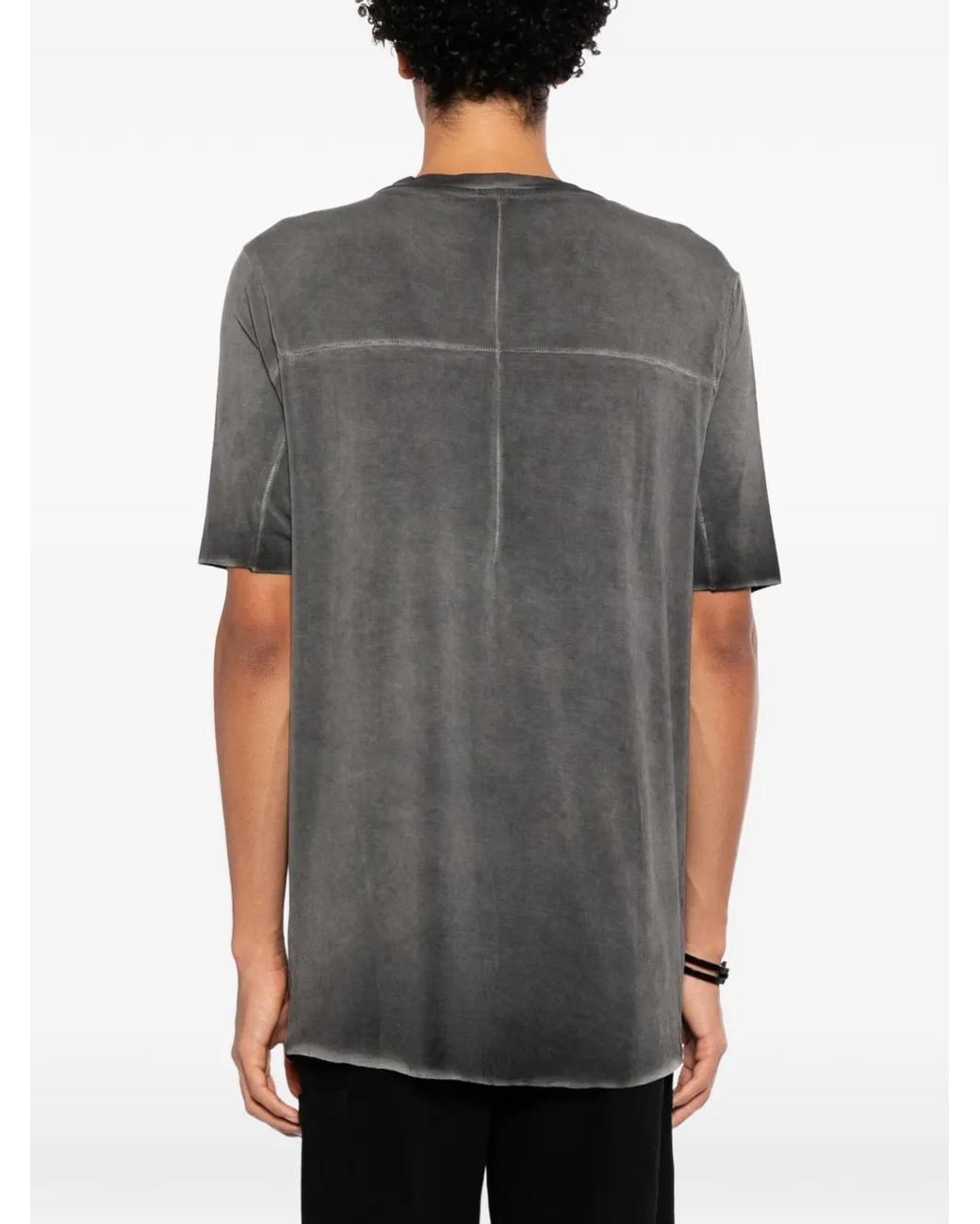 Thom Krom Gray T-Shirt Teint À Froid À Détails De Coutures for men