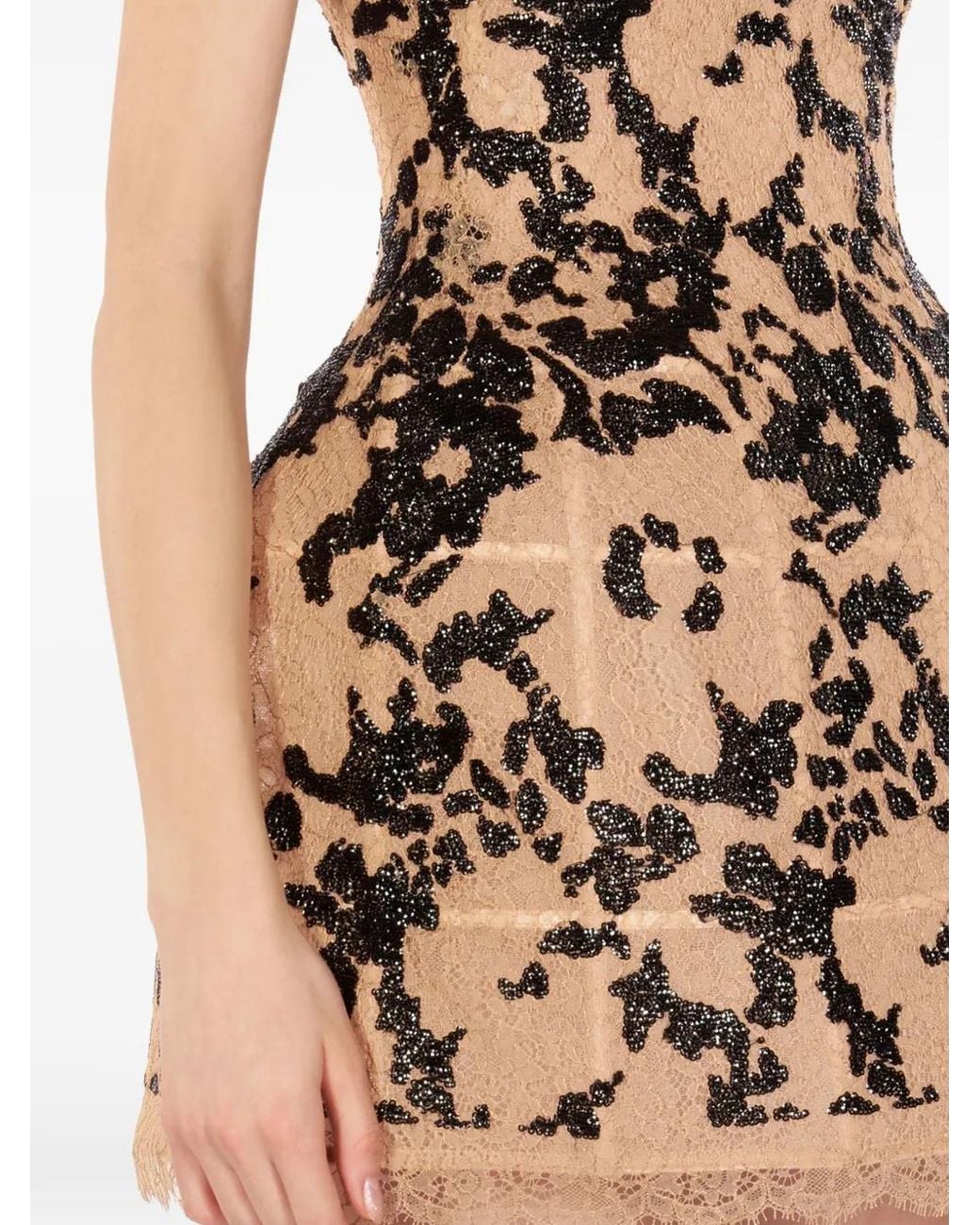 IMROSKA Natural 29 Lace Strapless Mini Dress