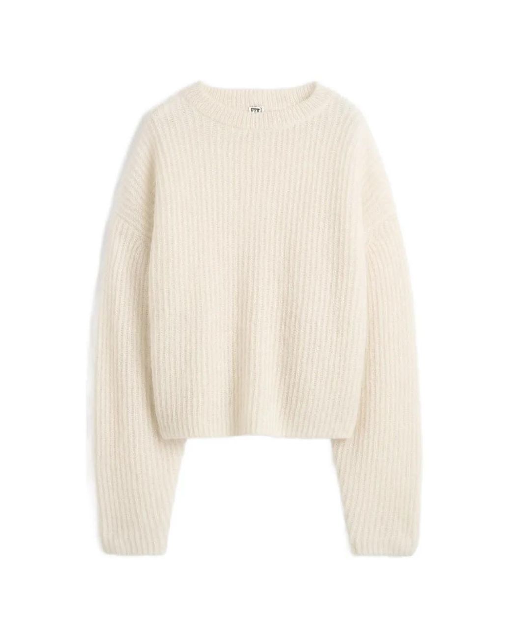 Totême White Ribbed Sweater