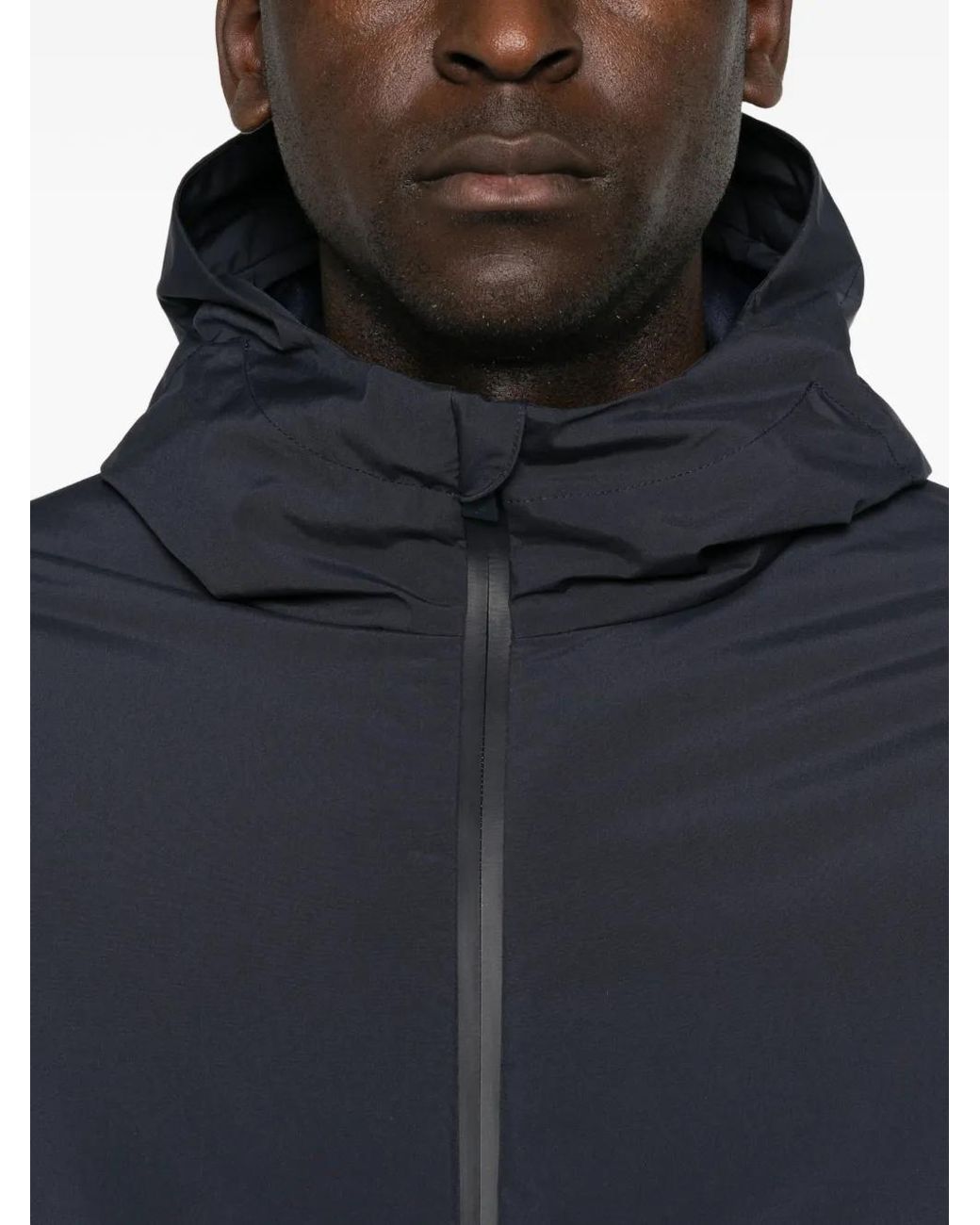 Herno Blue Hooded Panelled Jacket for men