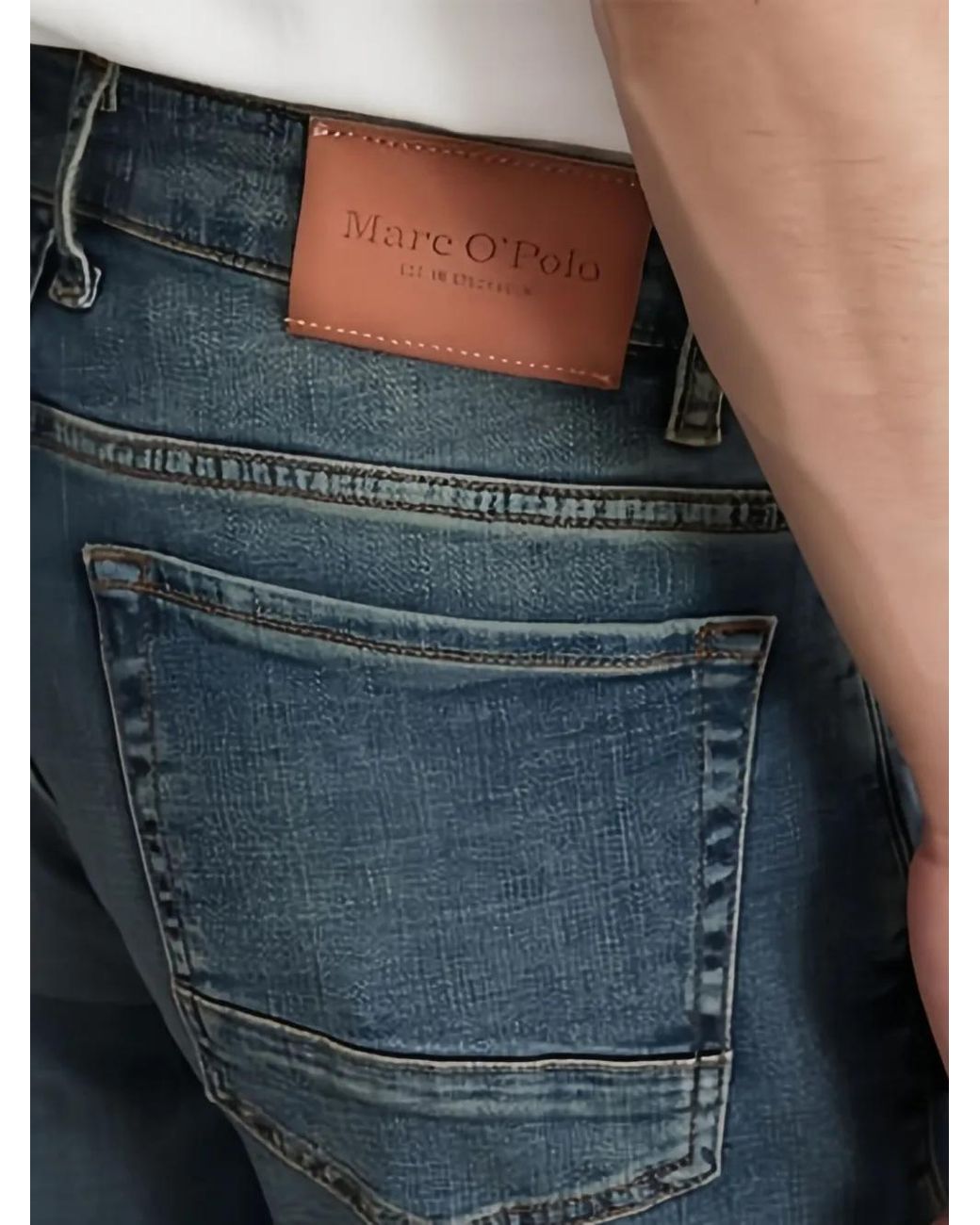 Marc O' Polo Blue Logo-Patch Jeans for men