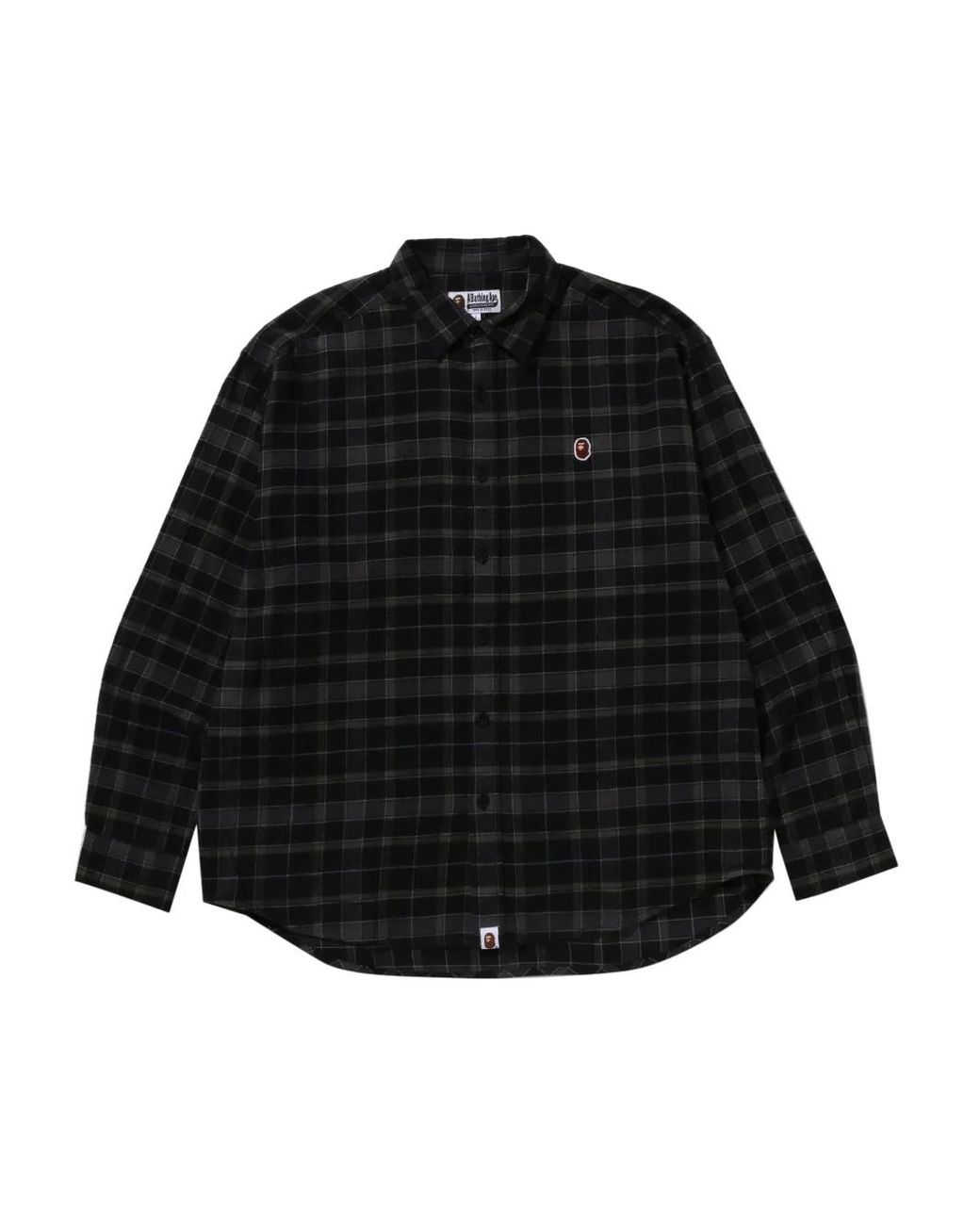 A Bathing Ape Black Logo-Patch Shirt for men