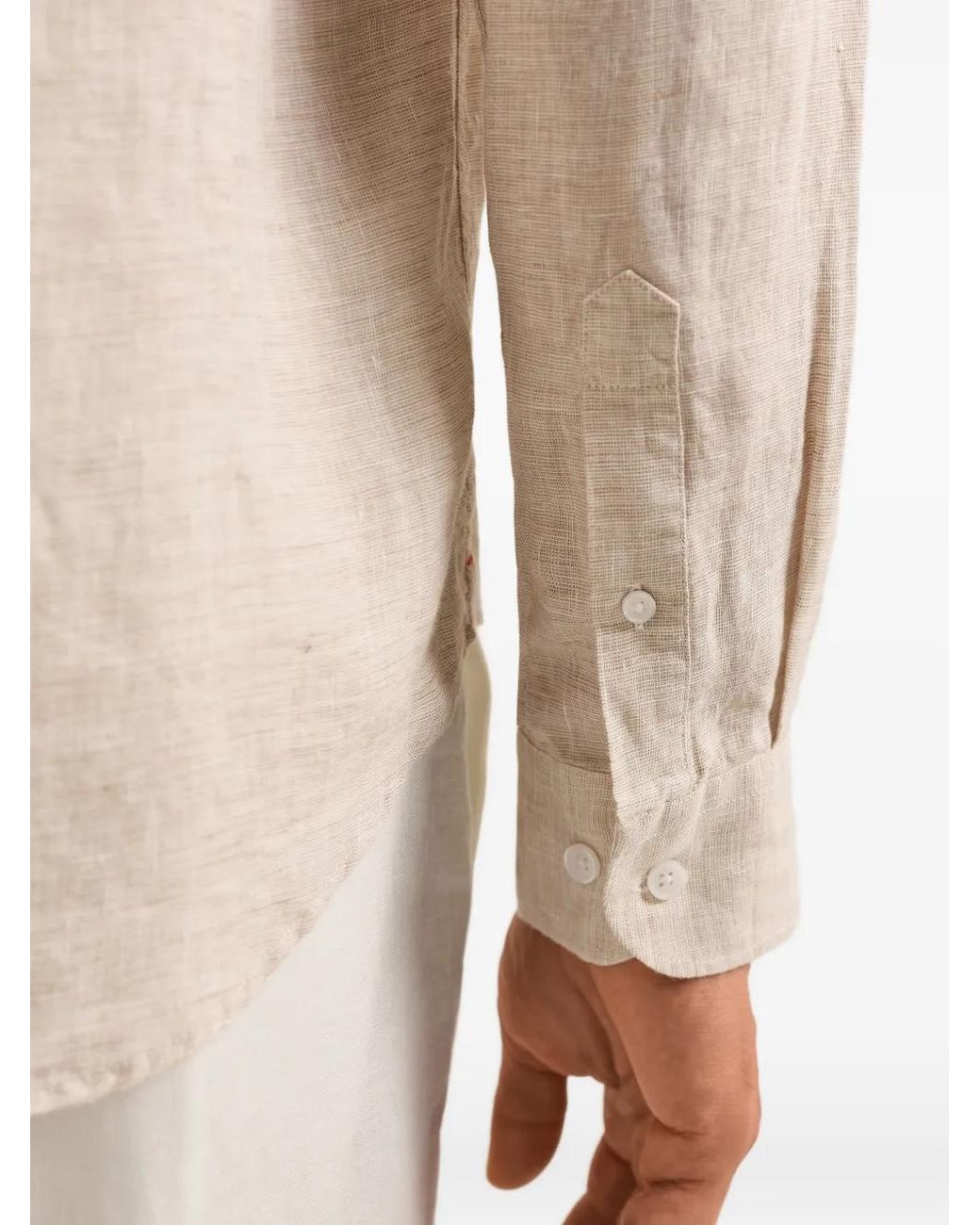 Orlebar Brown White Giles Buttoned Long-Sleeve Shirt for men