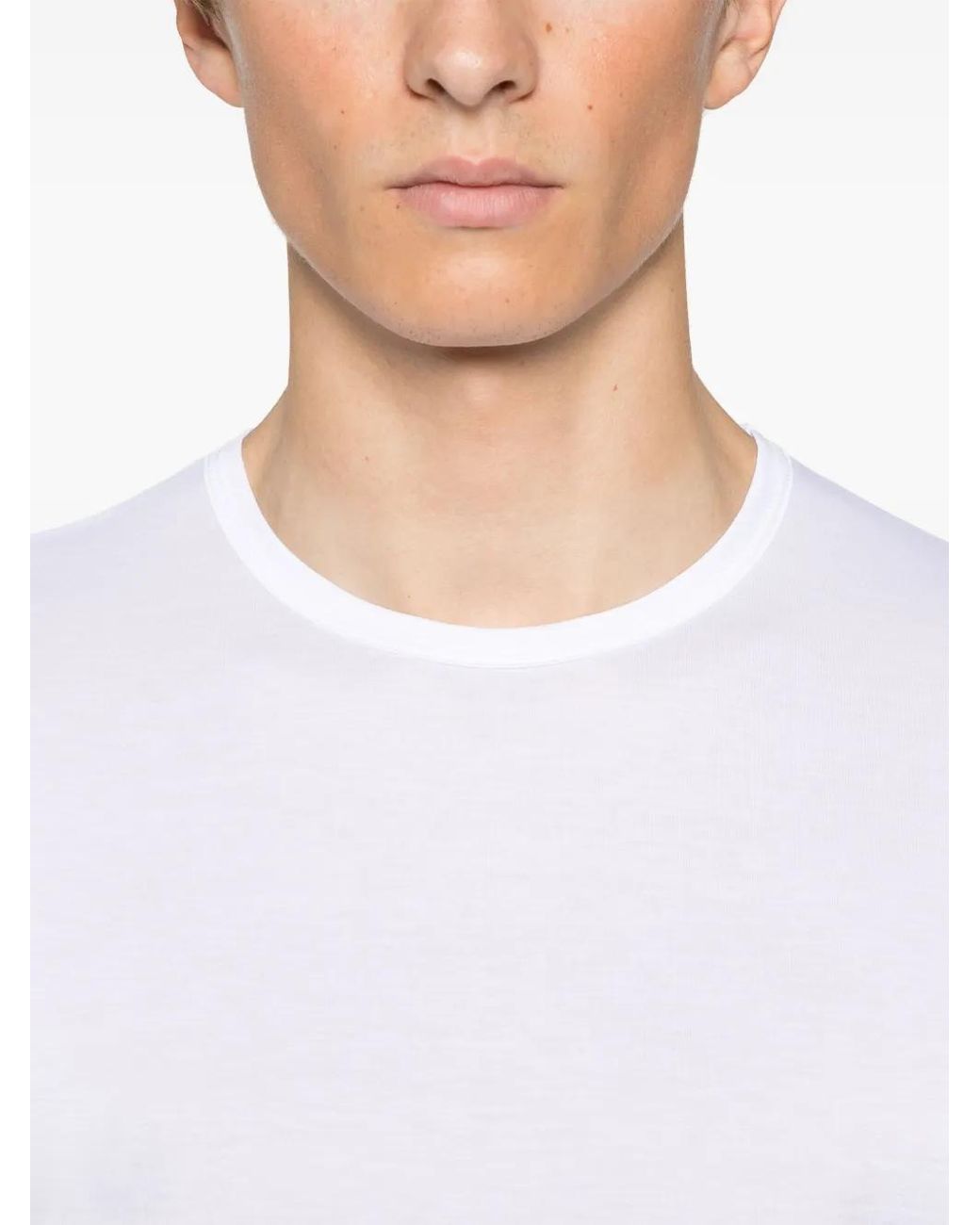 Sunspel White Cotton T-Shirt for men