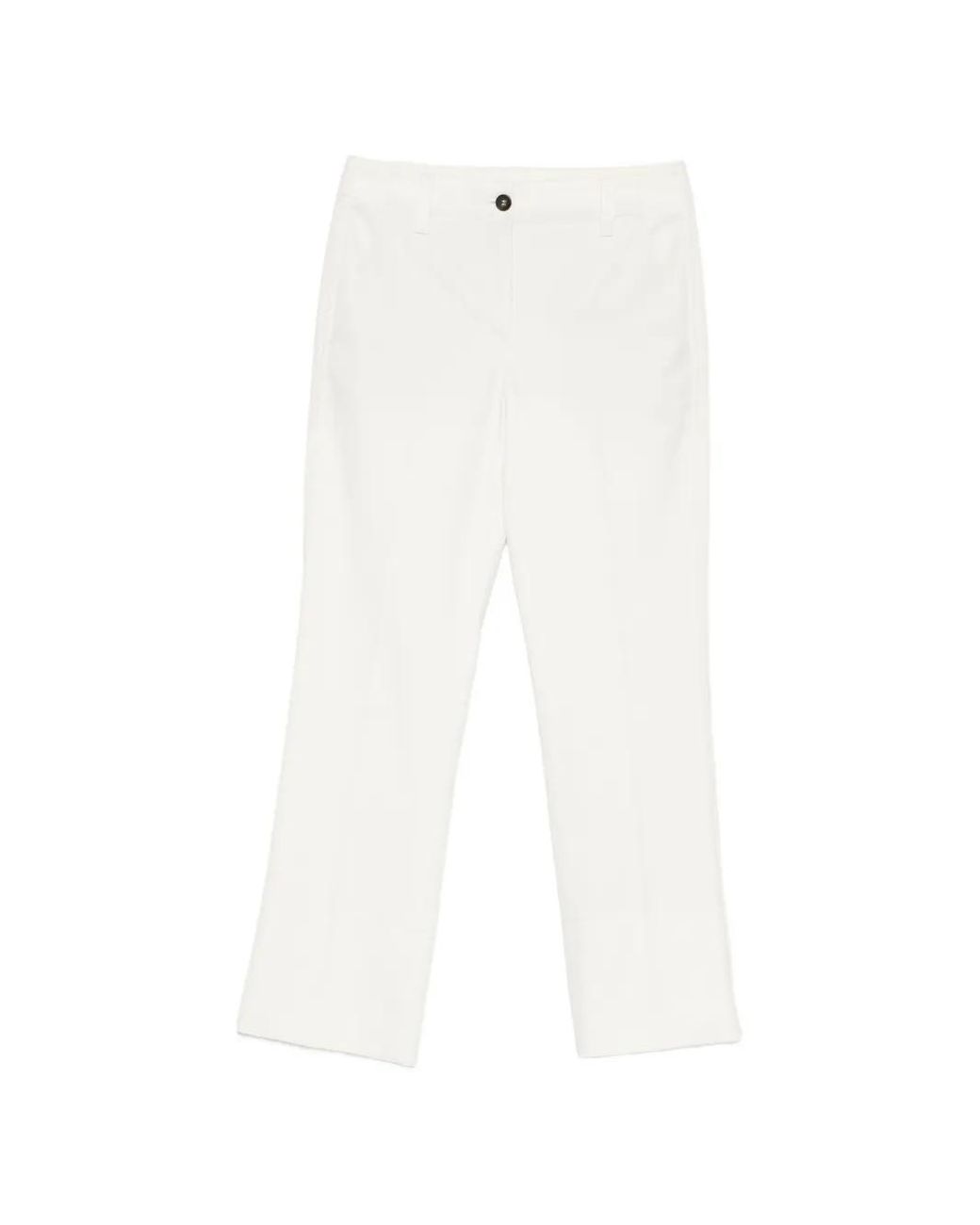 Pantalones Rectos Con Botones Brunello Cucinelli de color White