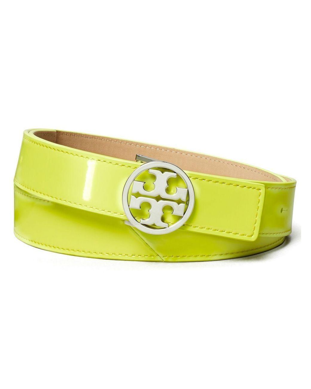 Tory Burch Logo-buckle Detail Leather Belt in Yellow | Lyst