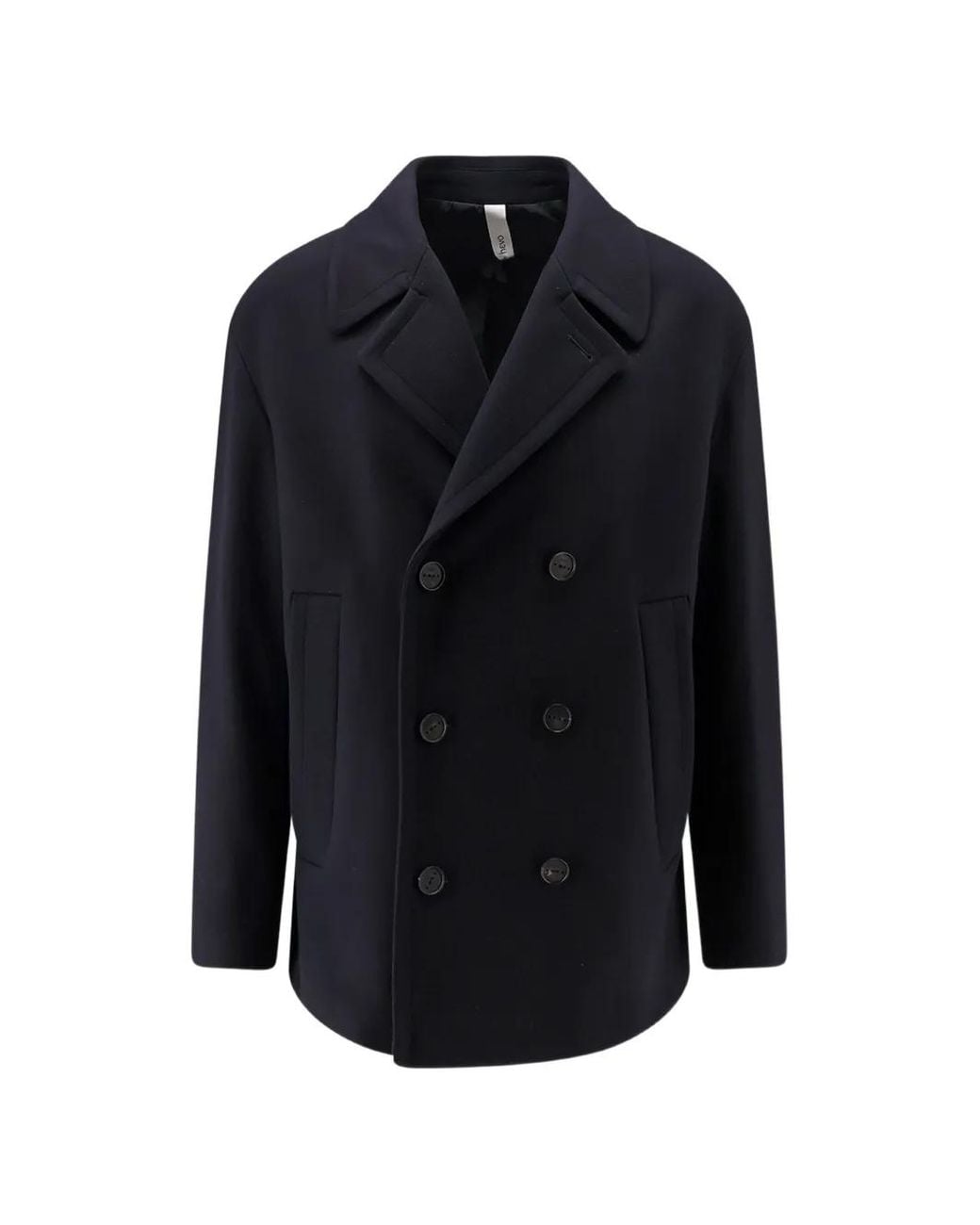 Hevò Blue Orno Double-Breasted Peacoat for men