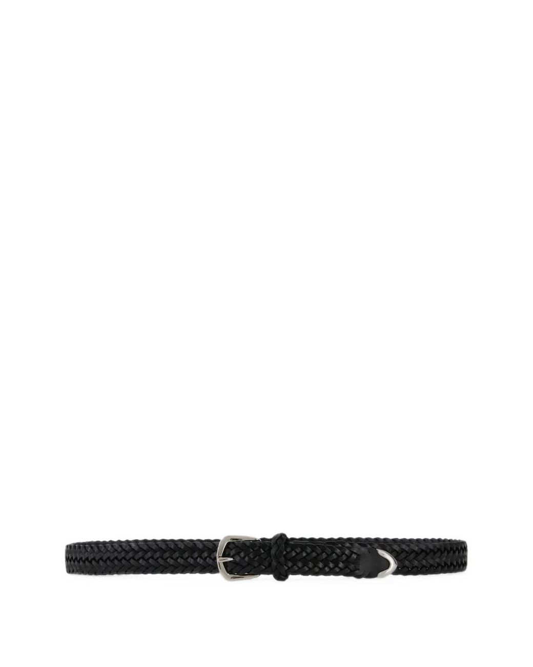 Lardini White Handwoven Leather Belt for men