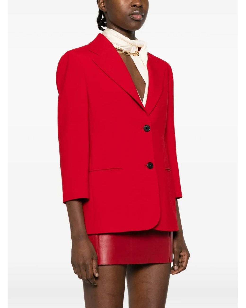 Givenchy Red Single-Breasted Blazer