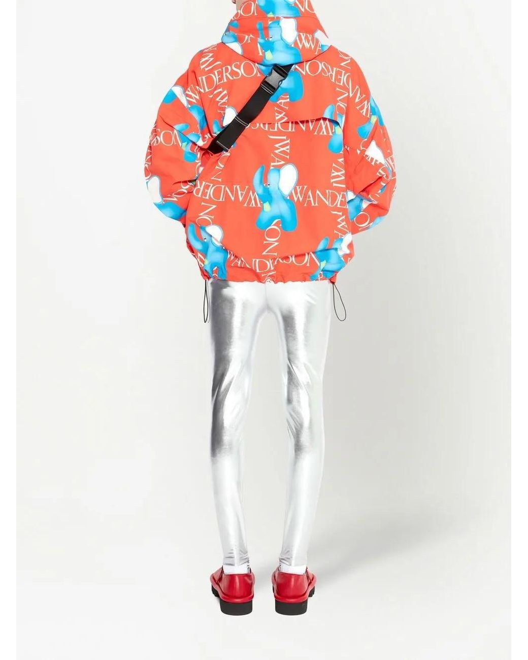 J.W. Anderson Red Elephant-Print Oversized Hooded Jacket