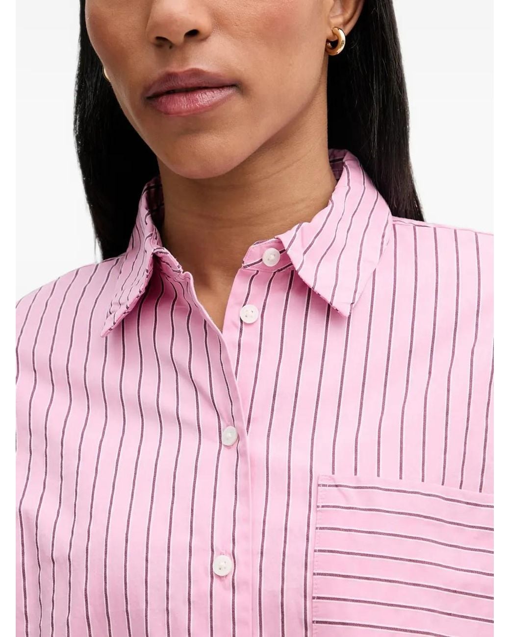 Marc O' Polo Red Chest-Pocket Striped Shirt