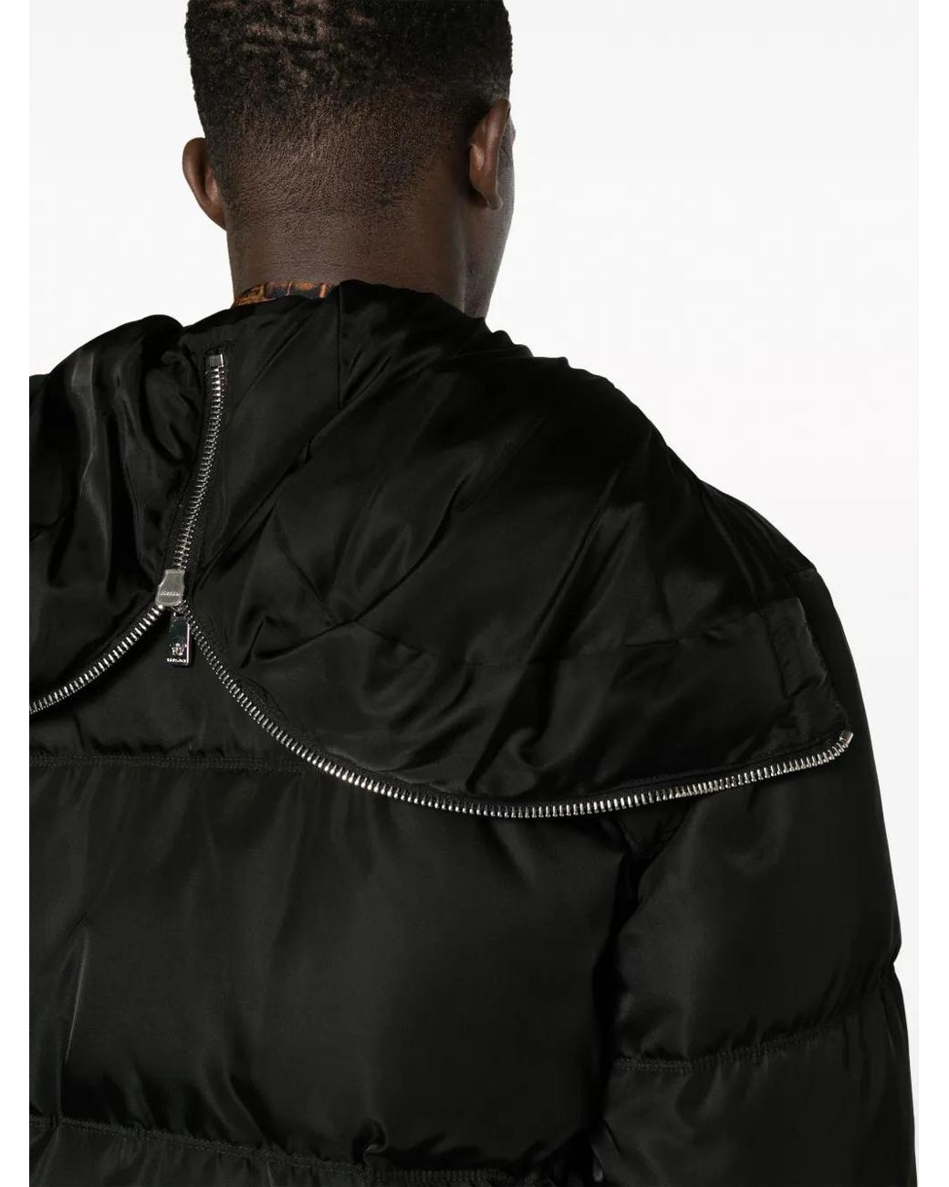 Versace Black Zip-Detail Puffer Jacket for men