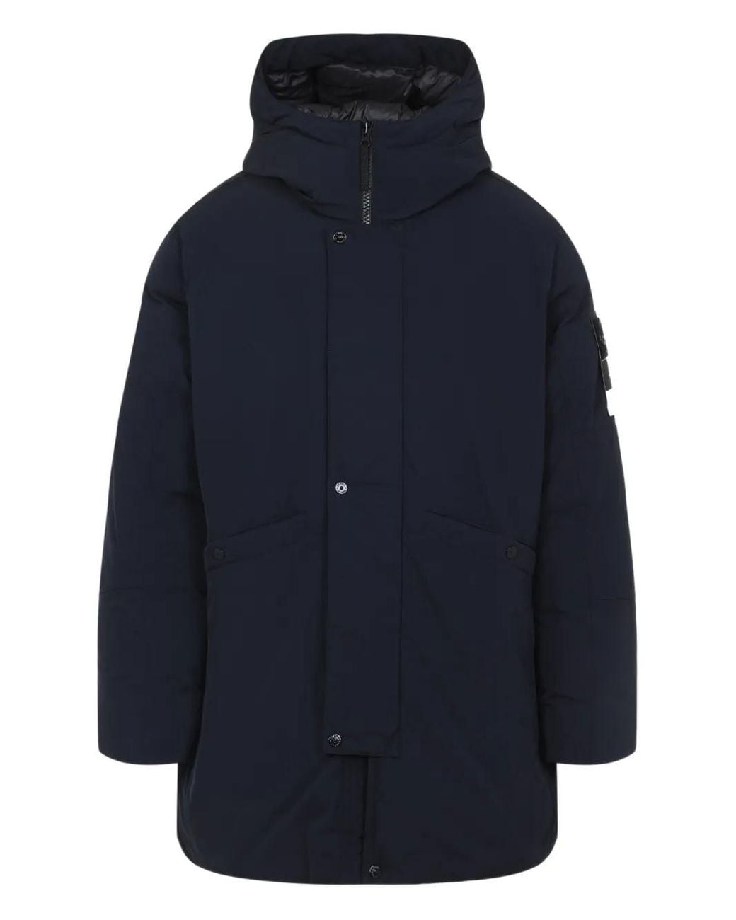 Stone Island Blue Micro-Twill Primaloft Coat for men