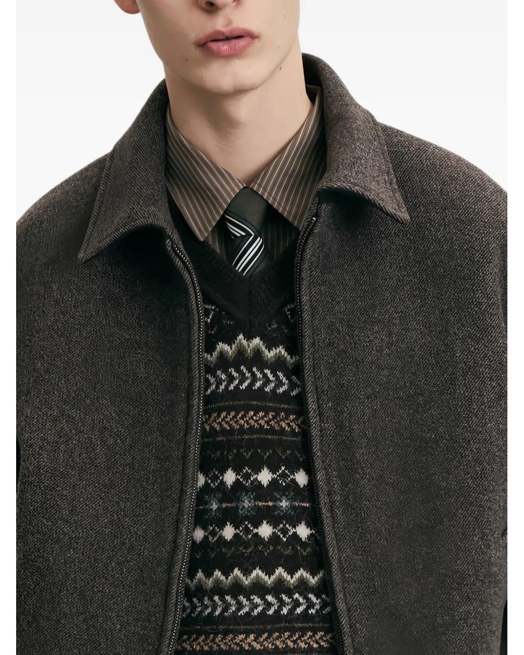 DUNST Gray Collared Jacket for men