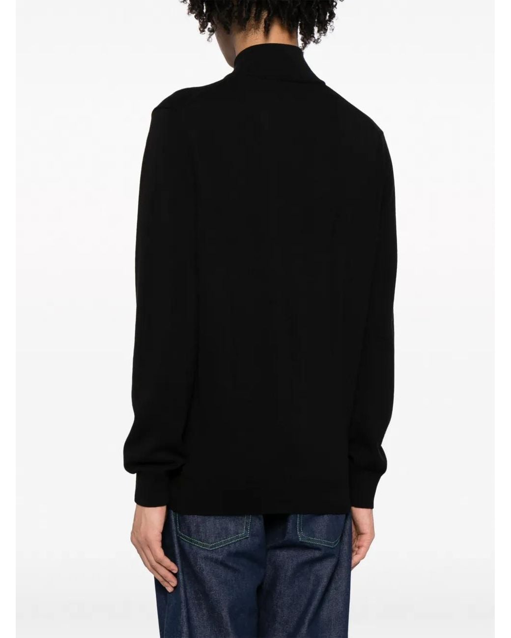 Lacoste Black Logo-Patch Zip-Up Cardigan for men