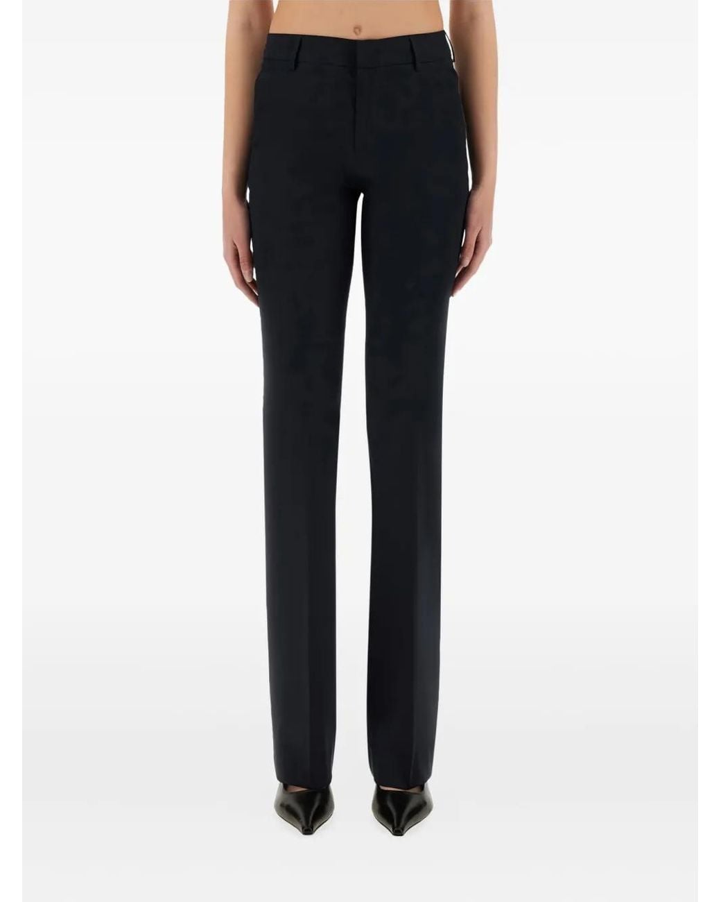 PT Torino Blue Flared-Leg Tailored Trousers