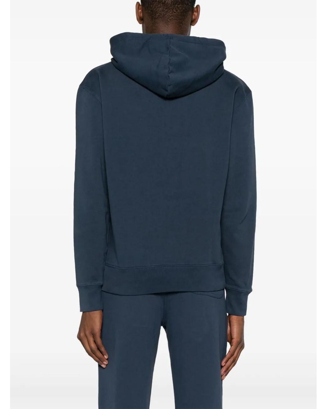 Maison Kitsuné Blue Chillax Patch Cotton Hoodie for men