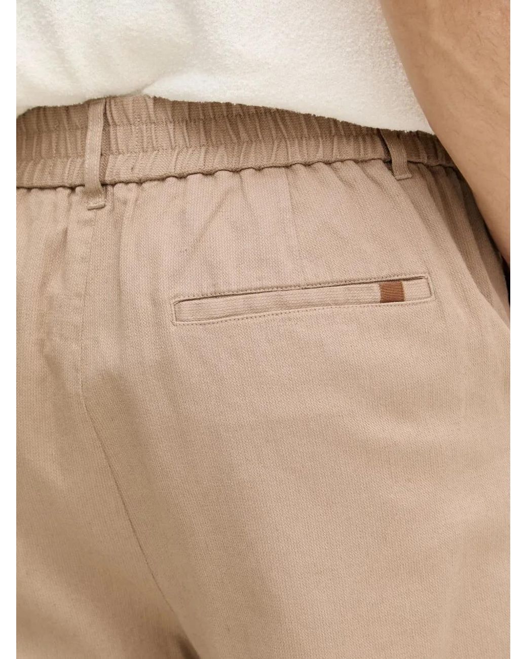 Mos Mosh Natural Mmgbaldo Porro Pleated Elasticated-Waist Shorts for men