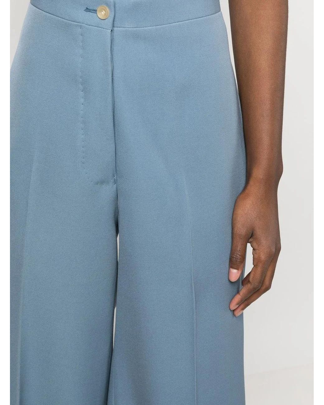 Giuliva Heritage Blue High-Waisted Wide-Leg Trousers