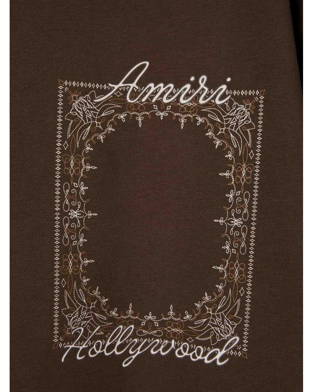 Amiri Brown Ma Quad Bandana Oversized T-Shirt for men