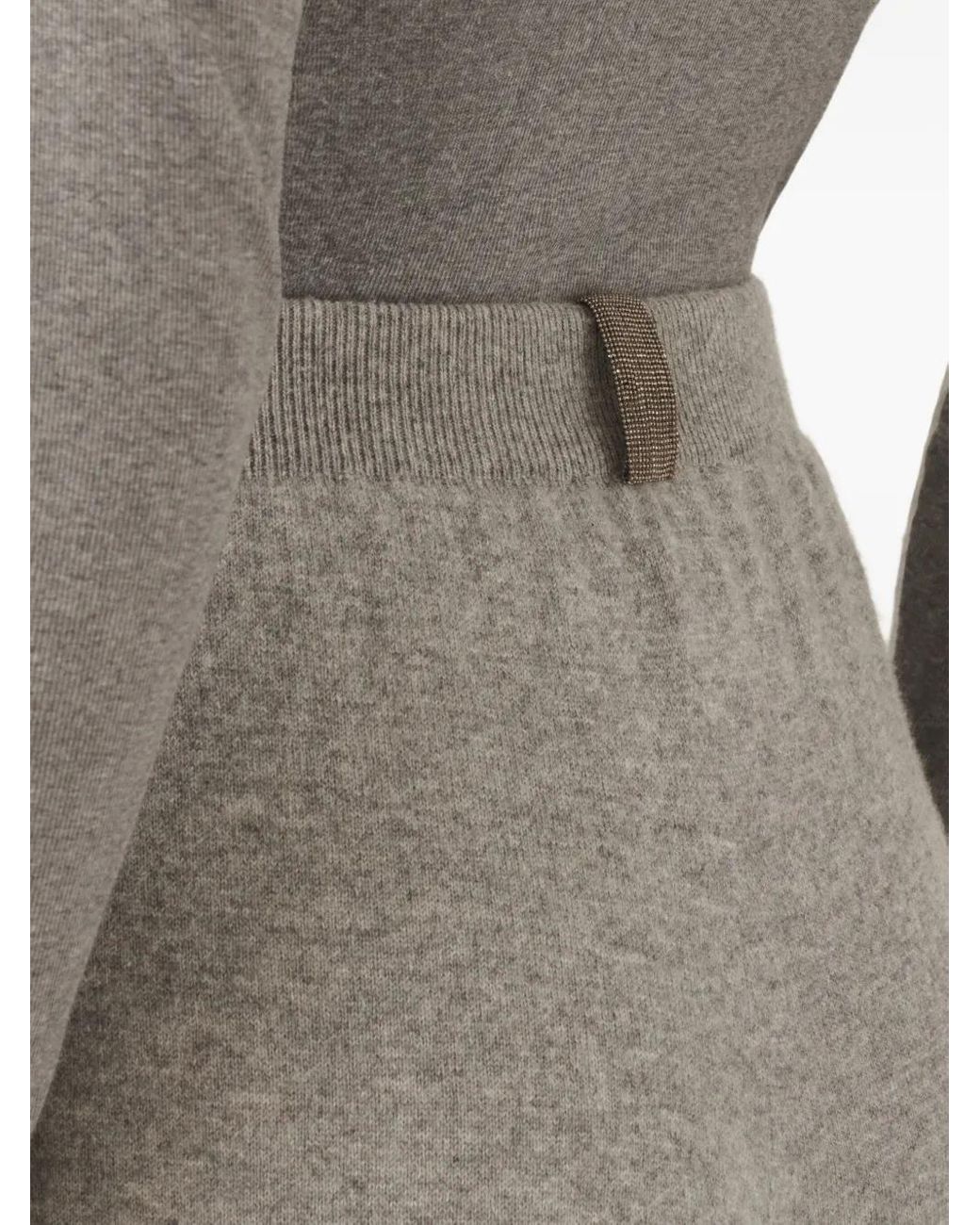Fabiana Filippi Gray Platinum Cashmere Wide-Leg Trousers