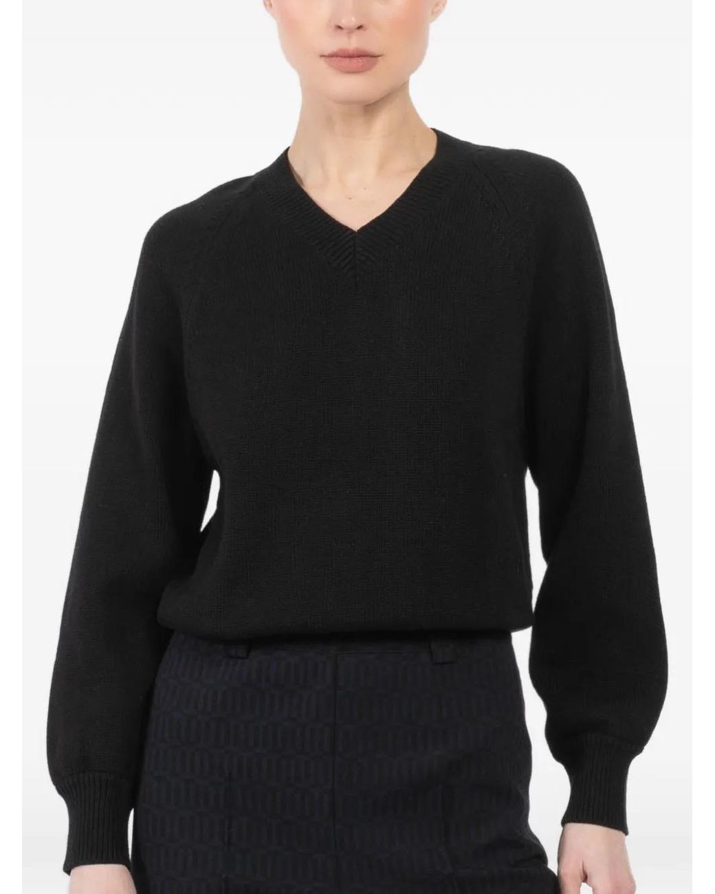 High Sport Black Veronica V-Neck Sweater