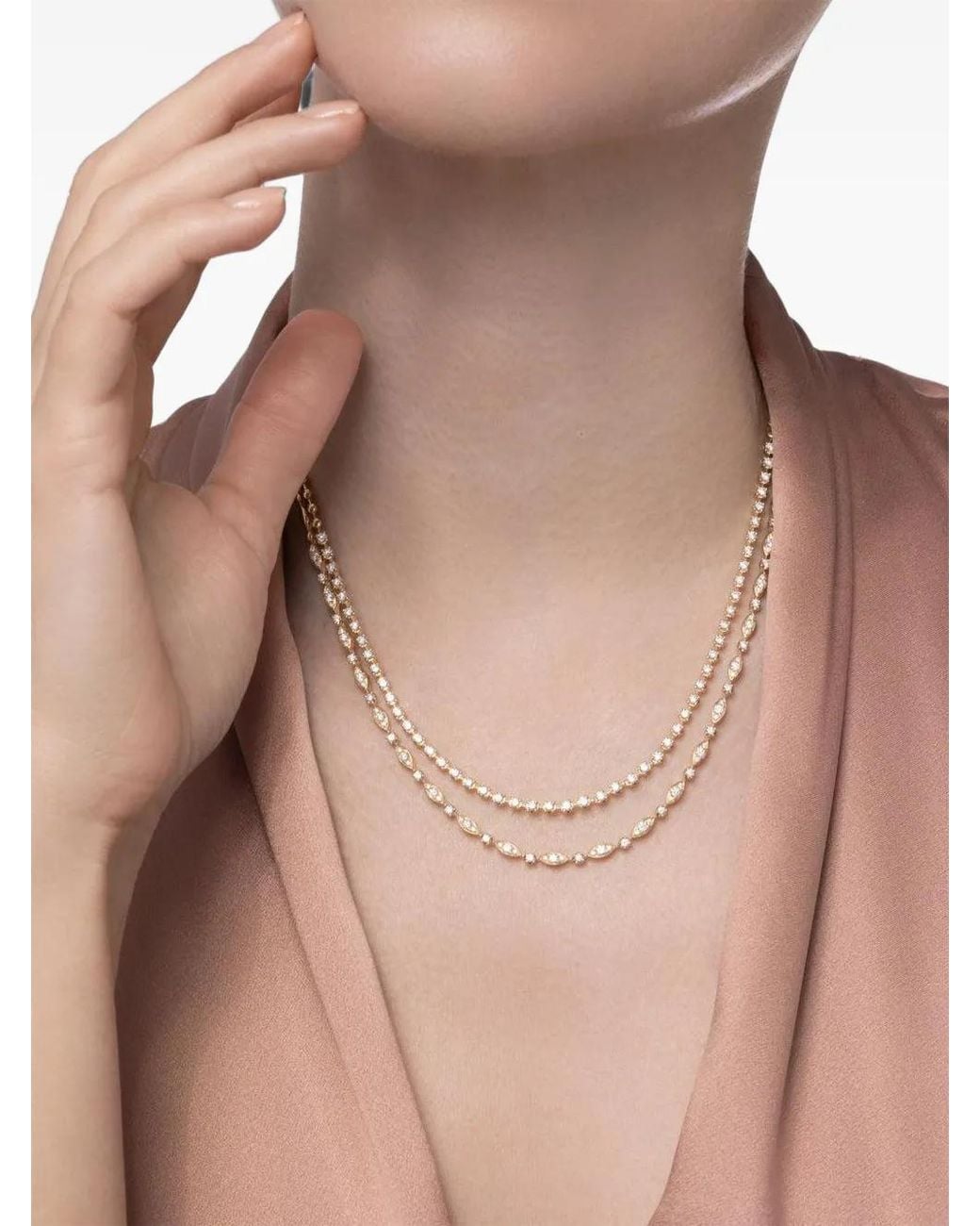 Kwiat White Starry Night Double-Line Diamond Necklace