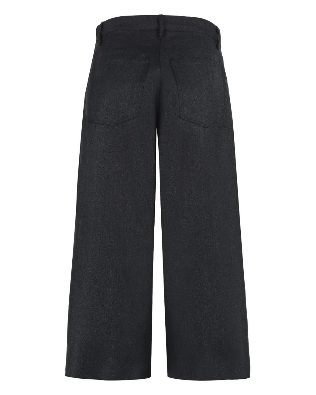 Balenciaga Black Wide-Leg Cropped Trousers