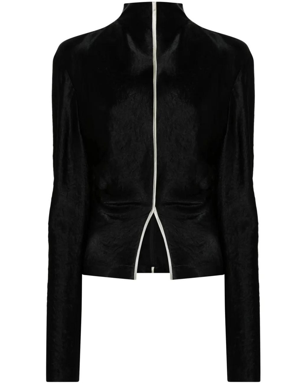 Nanushka Black High-Neck Draped Top