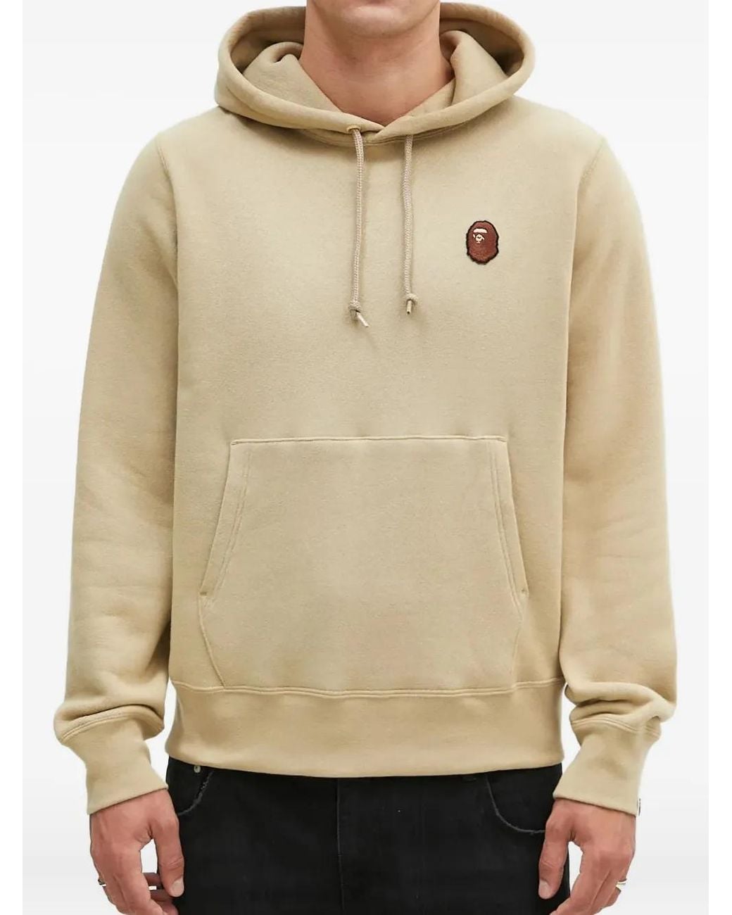 A Bathing Ape Natural Logo-Patch Hoodie for men