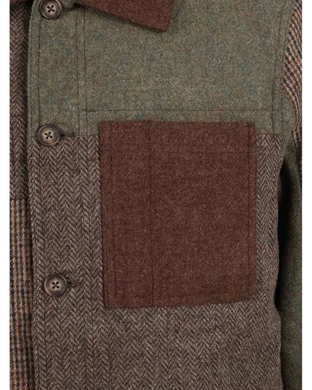 Sebago Brown Patchwork Tweed Jacket for men